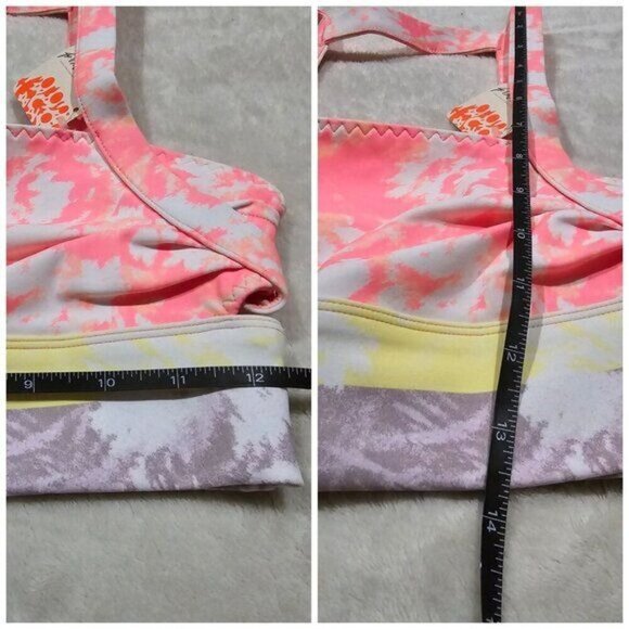 FP Movement ✦ Tie-Dye Sports Bra ✦ Bright Pink Double Strap Elastic Band S NWT - Picture 13 of 14